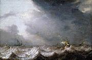 MOLYN, Pieter de Dutch Vessels at Sea in Stormy Weather oil painting artist